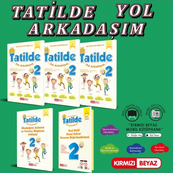 Kirmizi Beyaz Yayincilik 1 Sinif Tatilde Yol Arkadasim Tatil Seti 5 Kitap Ilkokul Market